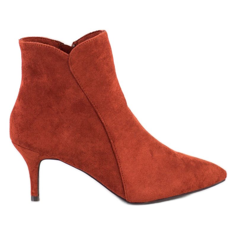 Kylie Ghete din piele de căprioară pe toc înalt maro portocale