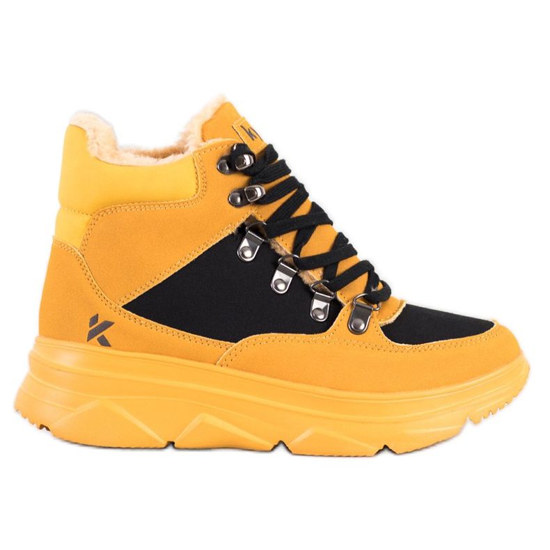 Kylie Trappers sportivi ușori pe platformă negru galben