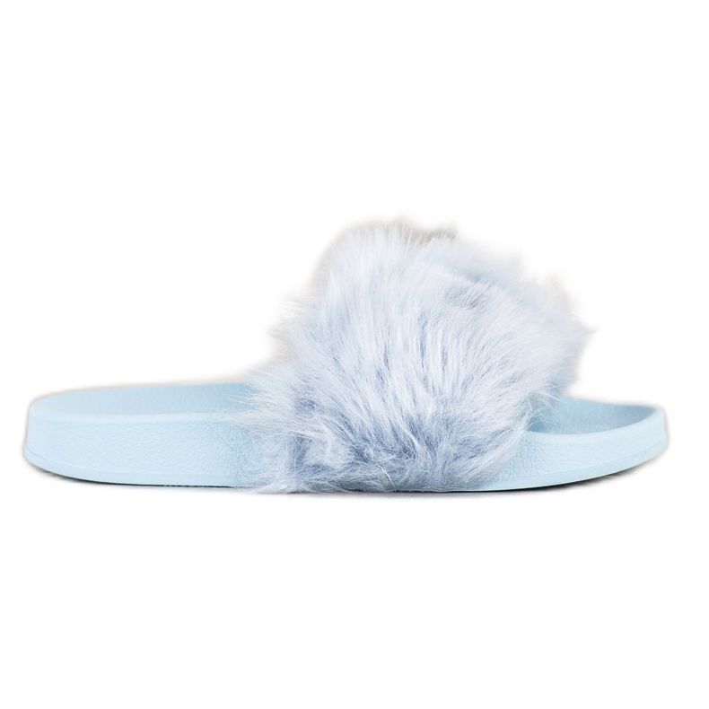 SHELOVET Papuci din cauciuc cu blană albastru