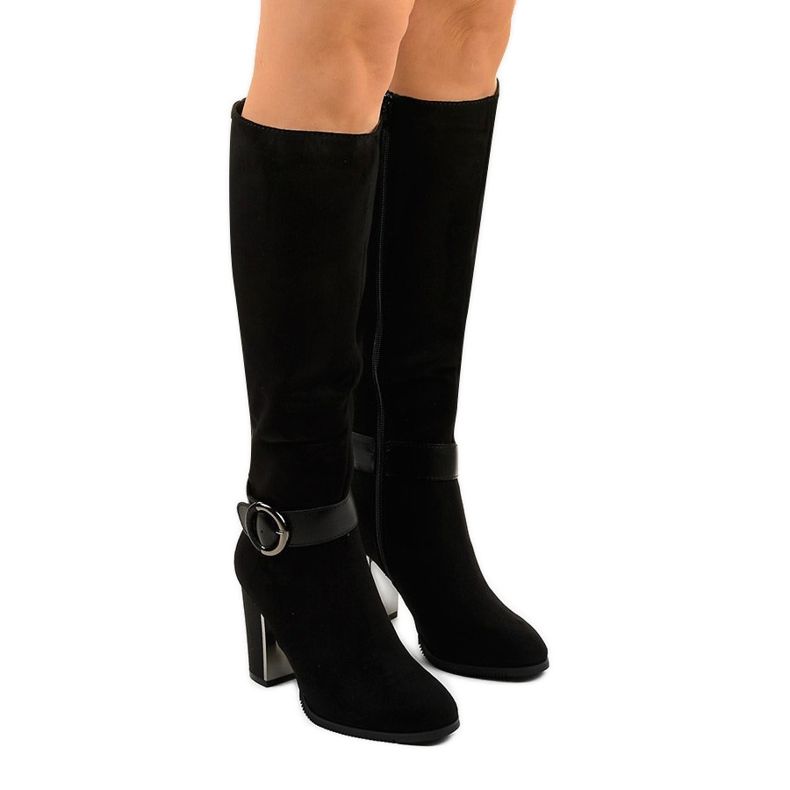 Ghete negre din piele ecologică Aebanise negru Ghete negre din piele ecologică Aebanise negru