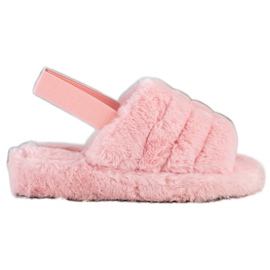 Seastar Papuci cald cu blană roz