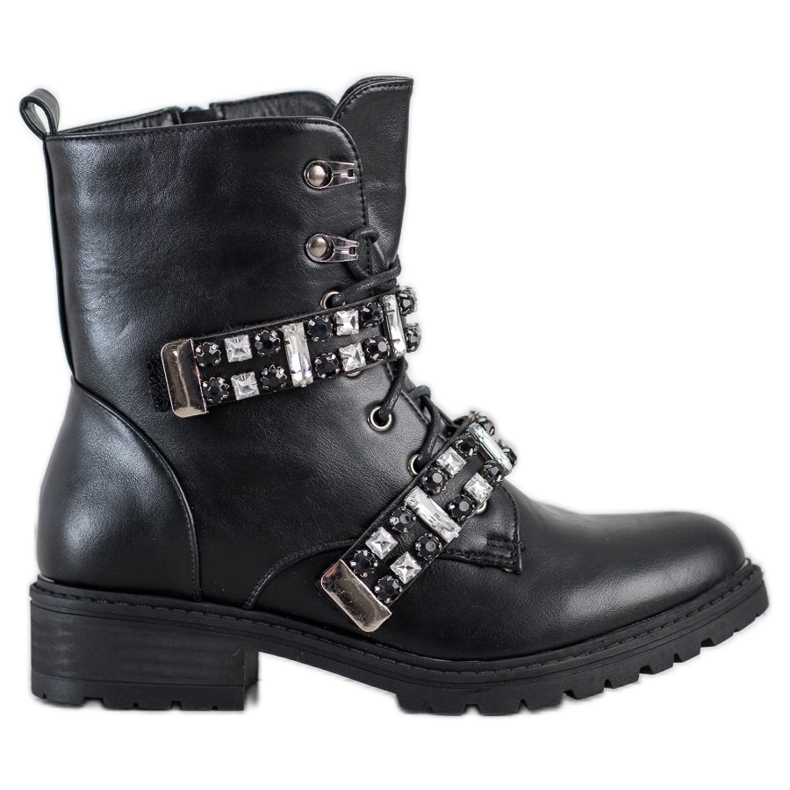 Seastar Muncitori dantelați cu cristale negru