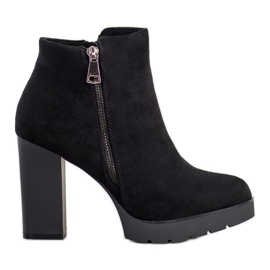 Small Swan Cizme cu toc negru