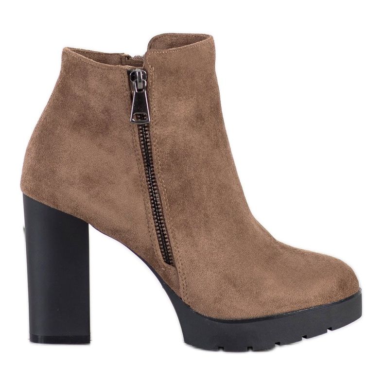 Small Swan Cizme cu toc maro