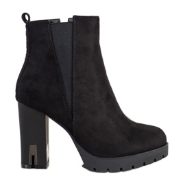 Super Mode Cizme cu toc mat negru Super Mode Cizme cu toc mat negru