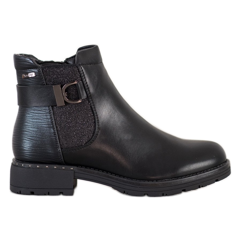 SHELOVET Cizme casual cu sclipici negru