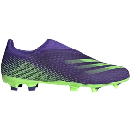 Pantofi de fotbal Adidas X Ghosted.3 Ll Fg violet-verde EG8164 Pantofi de fotbal Adidas X Ghosted.3 Ll Fg violet-verde EG8164