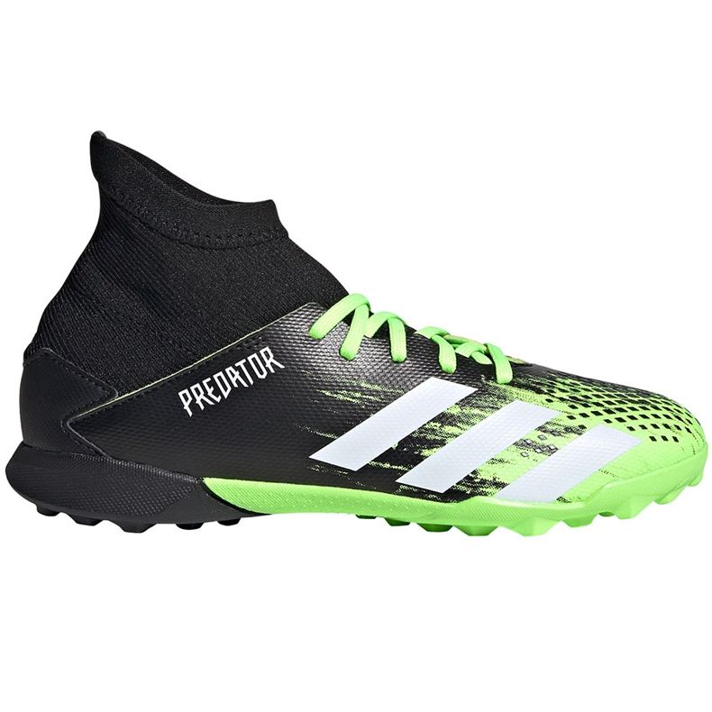 Ghete de fotbal Adidas Predator 20.3 Tf Junior, negru și verde EH3034 negru-verde / alb