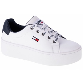 Încălțăminte Tommy Hilfiger Iconic din piele plată în EN0EN01113-YBR alb Încălțăminte Tommy Hilfiger Iconic din piele plată în EN0EN01113-YBR alb