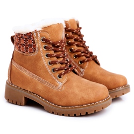 Apawwa Cizme calde pentru copii Traperki Beżowe Forest bej maro