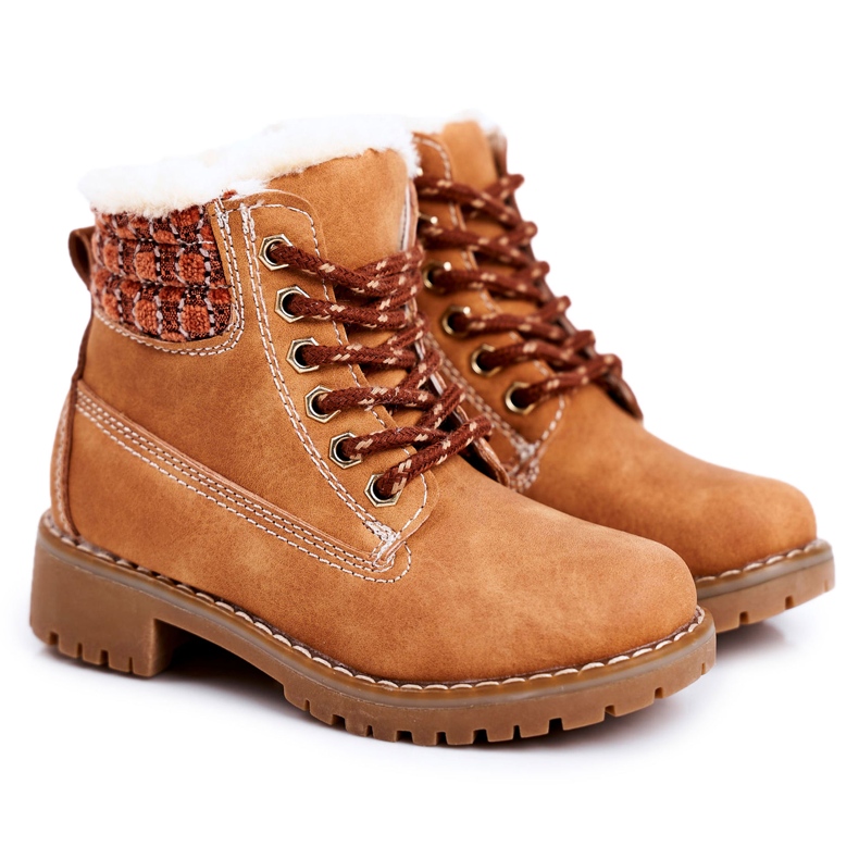 Apawwa Copii cald Boots Traperki Beżowe Forest bej maro