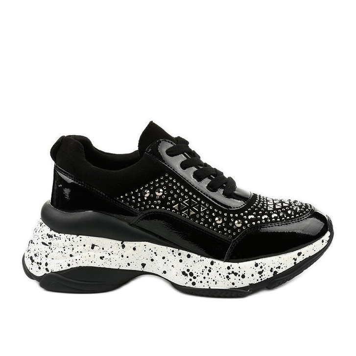 Adidași negri din piele ecologică-piele de căprioară Quijor negru