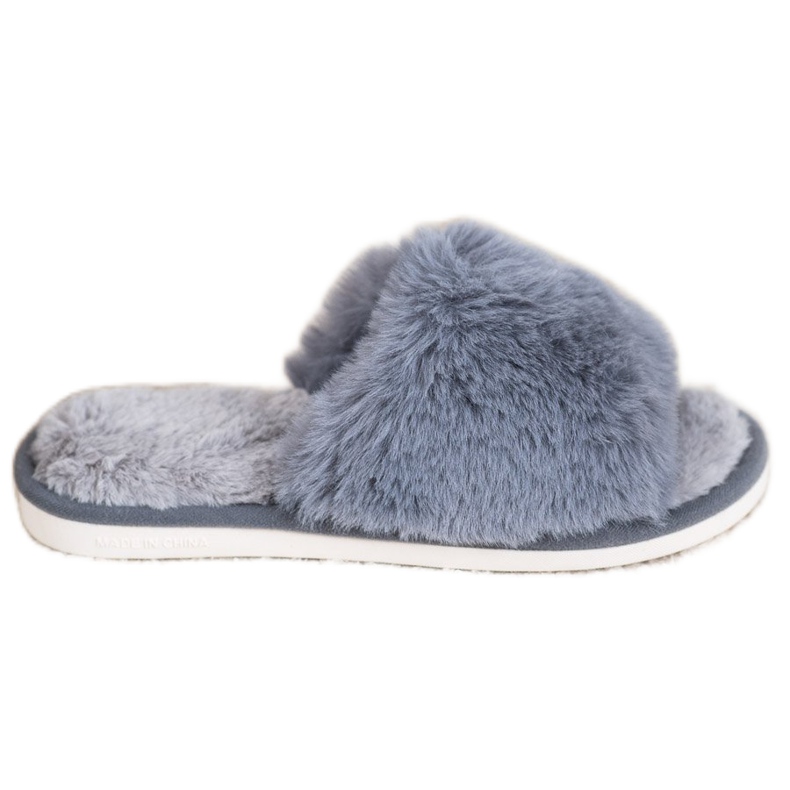 Bona Papuci Cu Blana gri