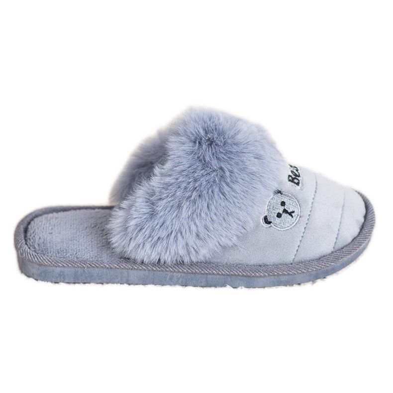 Bona Papuci Cu Blana De Urs gri