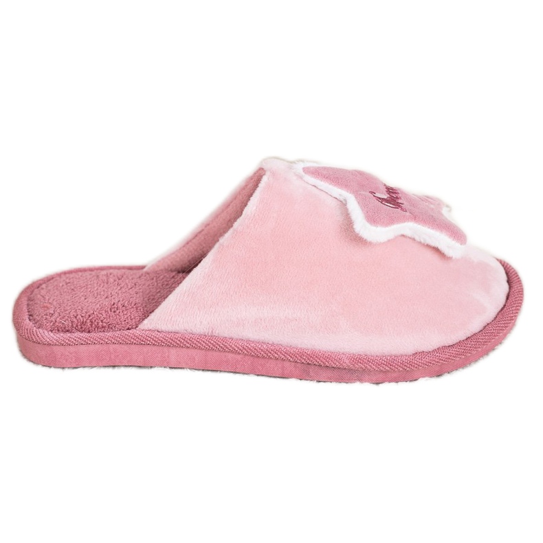 Bona Papuci de vis confortabili alb roz