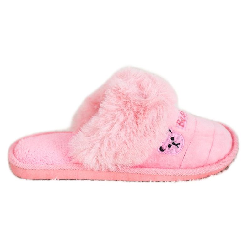 Bona Papuci Cu Blana De Urs roz