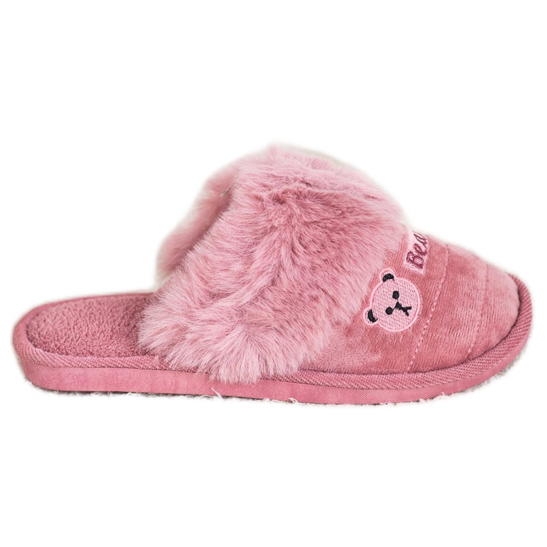 Bona Papuci Cu Blana De Urs roz