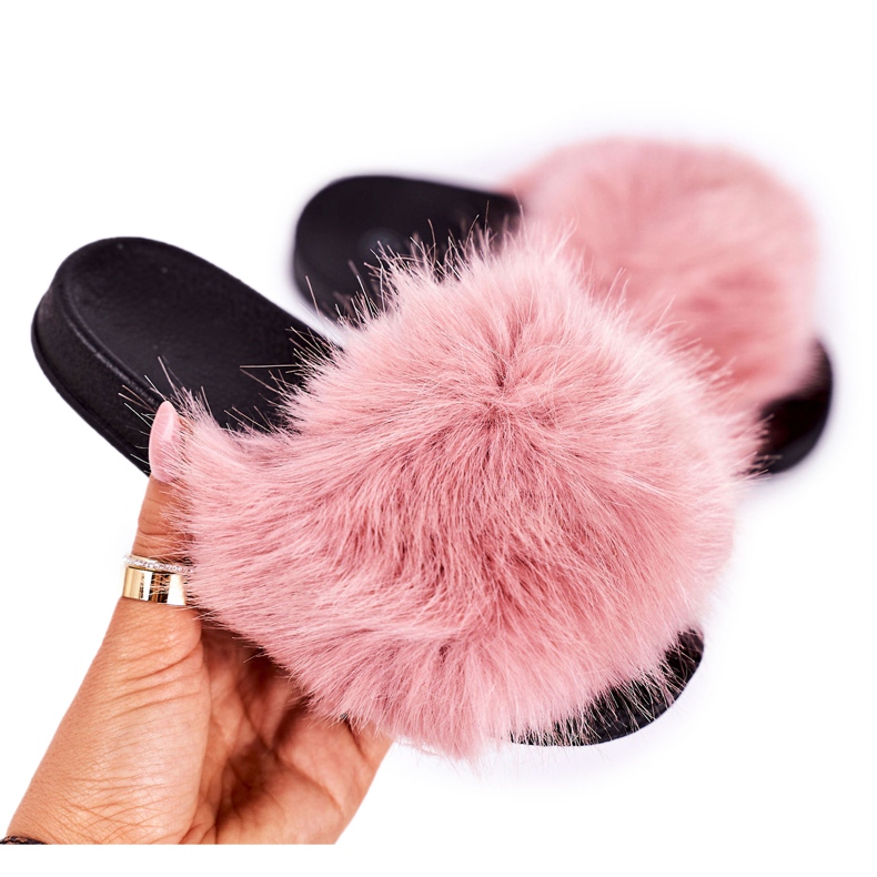 Papuci pentru copii Fashionista din blana roz