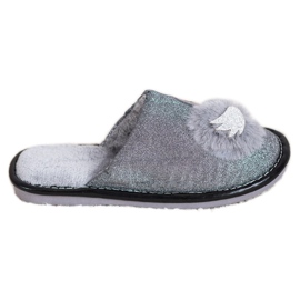Bona Papuci eleganți cu aplicație gri Bona Papuci eleganți cu aplicație gri