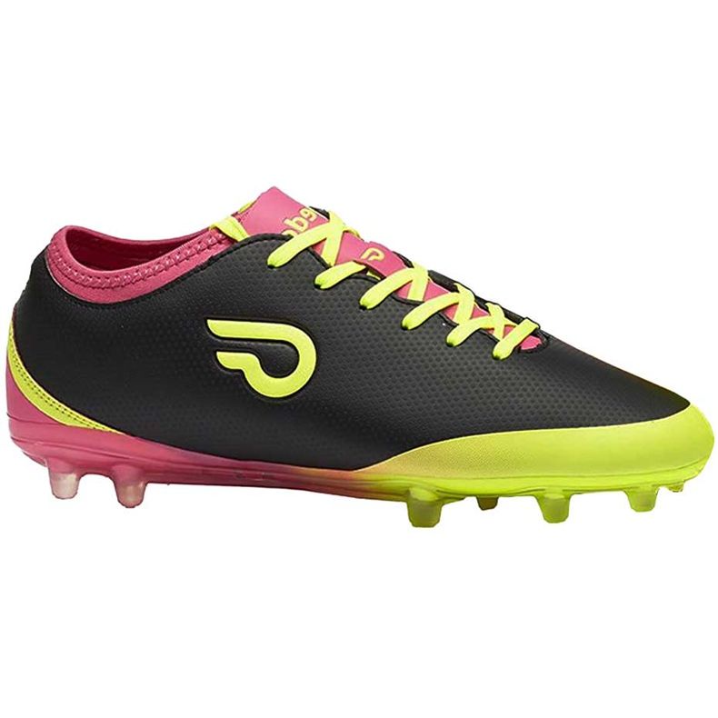 Cizme de fotbal Gedo Calzsol Fg Junior negru-galben-roz 1601