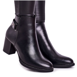 PJ1 Cizme calde de damă clasice pe toc negru de neoprit PJ1 Cizme calde de damă clasice pe toc negru de neoprit