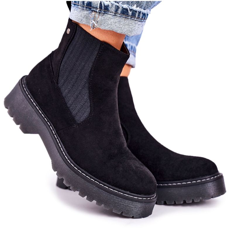 Cizme de damă Cizme Jodhpur Pe o talpă de cauciuc Suede negru Voyager