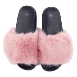 Papuci cu blană roz murdar CK107P D.PINK Papuci cu blană roz murdar CK107P D.PINK