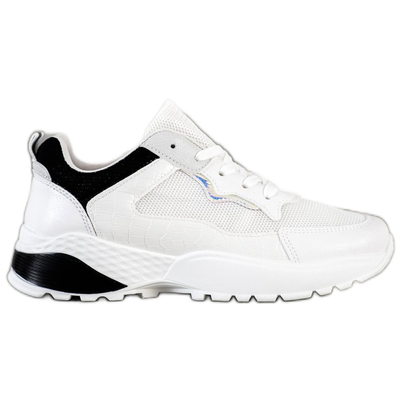 SHELOVET Adidași cu inserții negre alb negru gri