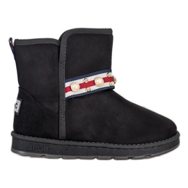 Bona Mukluki cu bandă decorativă negru Bona Mukluki cu bandă decorativă negru