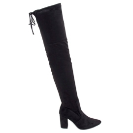 Cizme negre cu toc înalt LH57-1 Negre negru