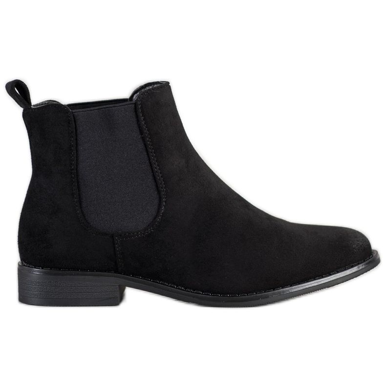 Ideal Shoes Cizme Chelsea din piele de căprioară negru