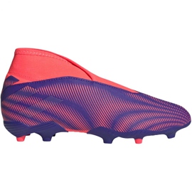 Ghete de fotbal Adidas Nemeziz.3 Ll Fg Jr EH0583 portocaliu, violet, roz violet Ghete de fotbal Adidas Nemeziz.3 Ll Fg Jr EH0583 portocaliu, violet, roz violet