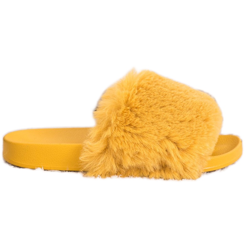 Bona Flip-flops la modă cu blană galben