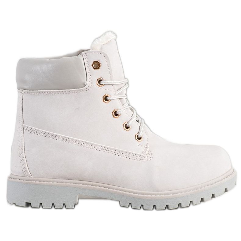 SHELOVET Cizme calde de drumeție cu piele ecologică gri