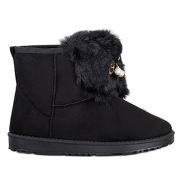 Queentina Mukluki cald cu ornament negru Queentina Mukluki cald cu ornament negru