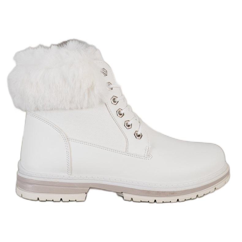 SHELOVET Trappers albi cu blană SHELOVET Trappers albi cu blană