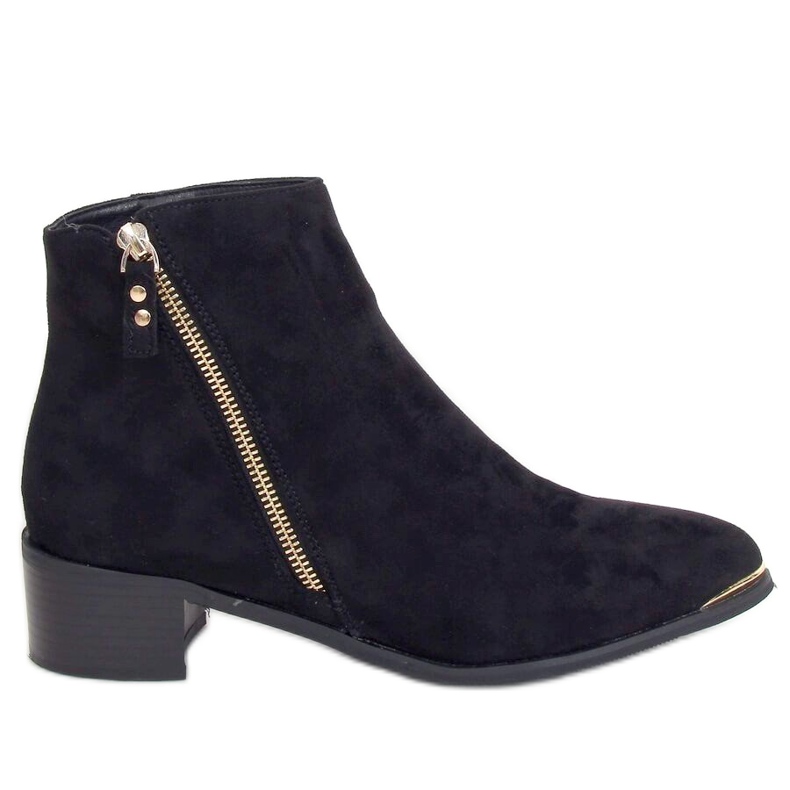 Cizme migdale negru piele de căprioară 88168-1 Negru