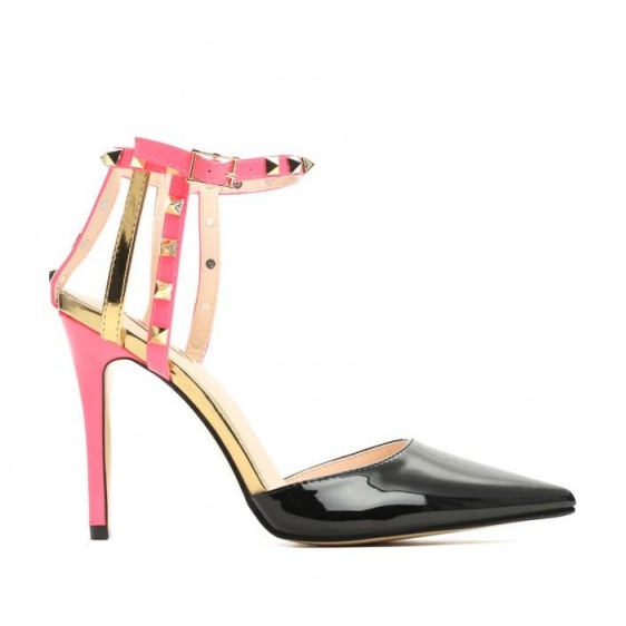 Vices Viciile 1422-1 Black Fushia 36 41 negru roz de aur