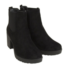 Cizme Chelsea negre cu toc larg B2880FE-KB Negru Cizme Chelsea negre cu toc larg B2880FE-KB Negru
