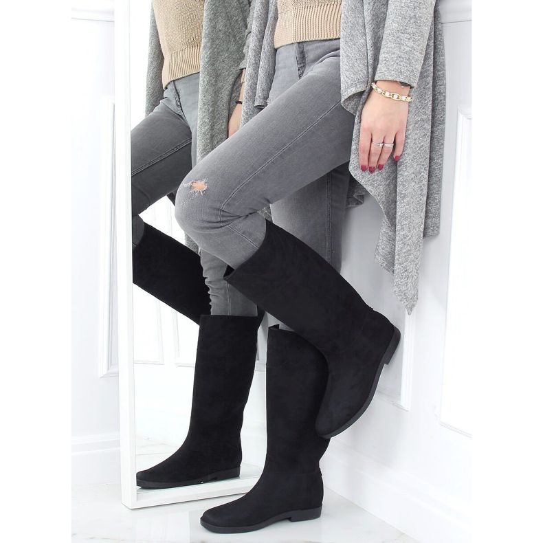 Femei negre galoși negre D62P Negru