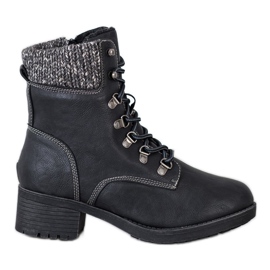 Queentina Cizme de glezna izolate negru gri