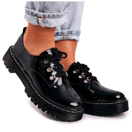 S.Barski Încălțăminte Oxfords pentru femei de pe platformă S. Barski HX15 Lacuit negru