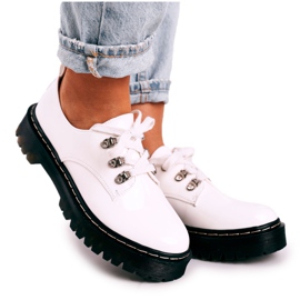 S.Barski Brogues pentru femei Oxfords On the Platform S. Barski HX15 Lacuit alb
