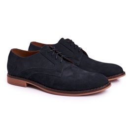 Bednarek Polish Shoes Mocasini din piele pentru bărbați Nubuck Bednarek Blue Navy bleumarin