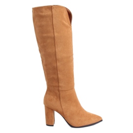 Cizme clasice cu cămilă decupată RB89P Camel maro