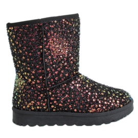 Cizme de zăpadă irizate BL177P Gold negru multicolor