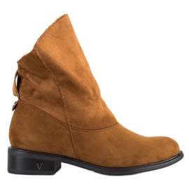 Weide Cizme cu partea superioară largă maro galben