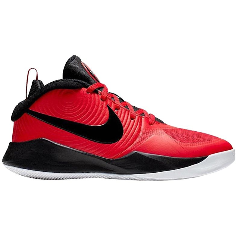 Încălțăminte pentru copii Nike Team Hustle roșu și negru AQ4224 600