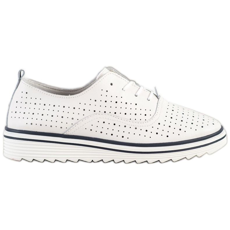 Goodin Încălțăminte din piele ajurată alb