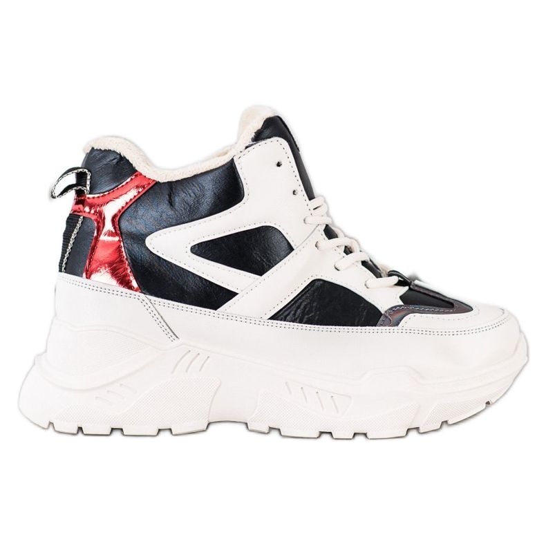 Seastar Ghete de moda sportive alb negru roșu Seastar Ghete de moda sportive alb negru roșu